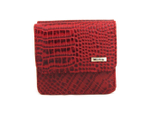 Стильный компактный квадратный женский красный лаковый кошелёк 10х10 см из натуральной кожи защитой DC225-12B в коробке