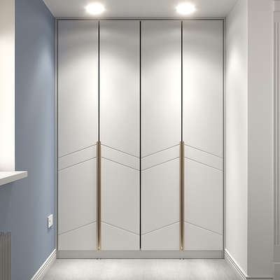 Распашной шкаф Авелин четырехсекционный в белой эмали  230*45*240