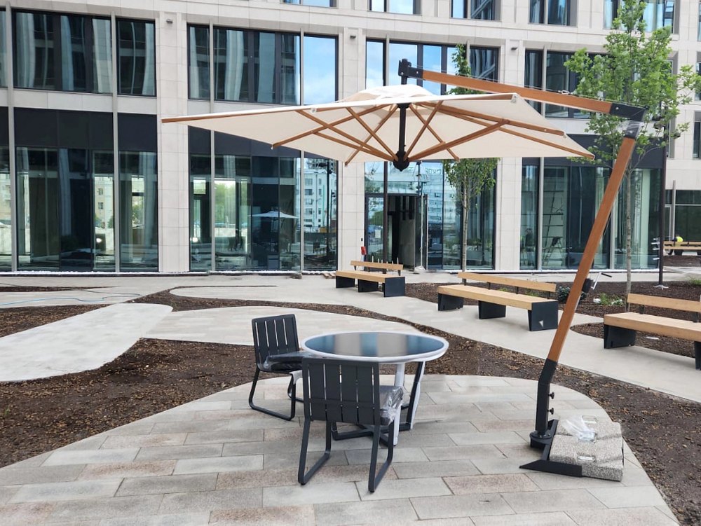 Зонт профессиональный 3х3 м Scolaro Torino Braccio, слоновая кость