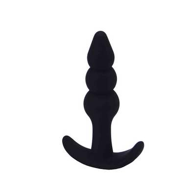 Силиконовая анальная пробка елочка для ношения ONJOY Silicone Collection (Цвет: черный)