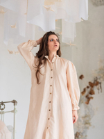 Льняное бохо платье (бежевый)