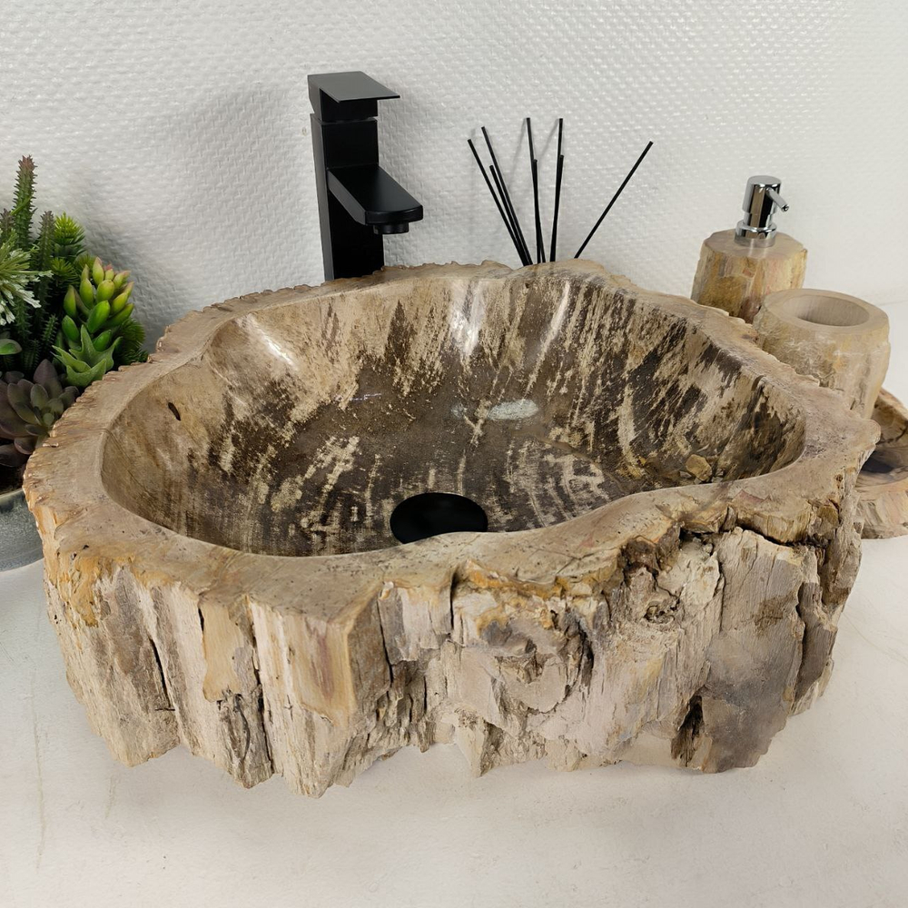 Раковина из окаменелого дерева OD-64564 46*42*16 0176