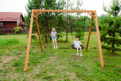 Деревянные качели с двумя качелями гнездо 60 см
