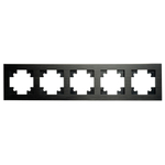 Рамка 5-местная, металл, STEKKER, MFR00-7005-05, серия Катрин, черный 50028