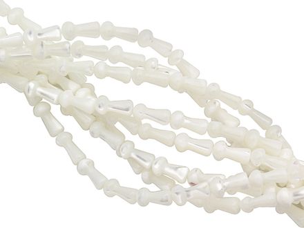 Бусины из перламутра "Грибочки" 8х4мм (1/2 нити)