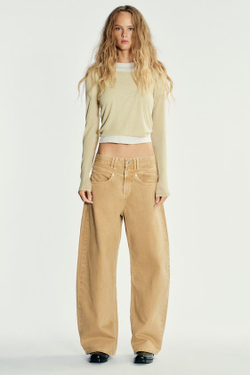 ZARA ДЖИНСЫ TRF BAGGY С НИЗКОЙ ПОСАДКОЙ, ОХРА