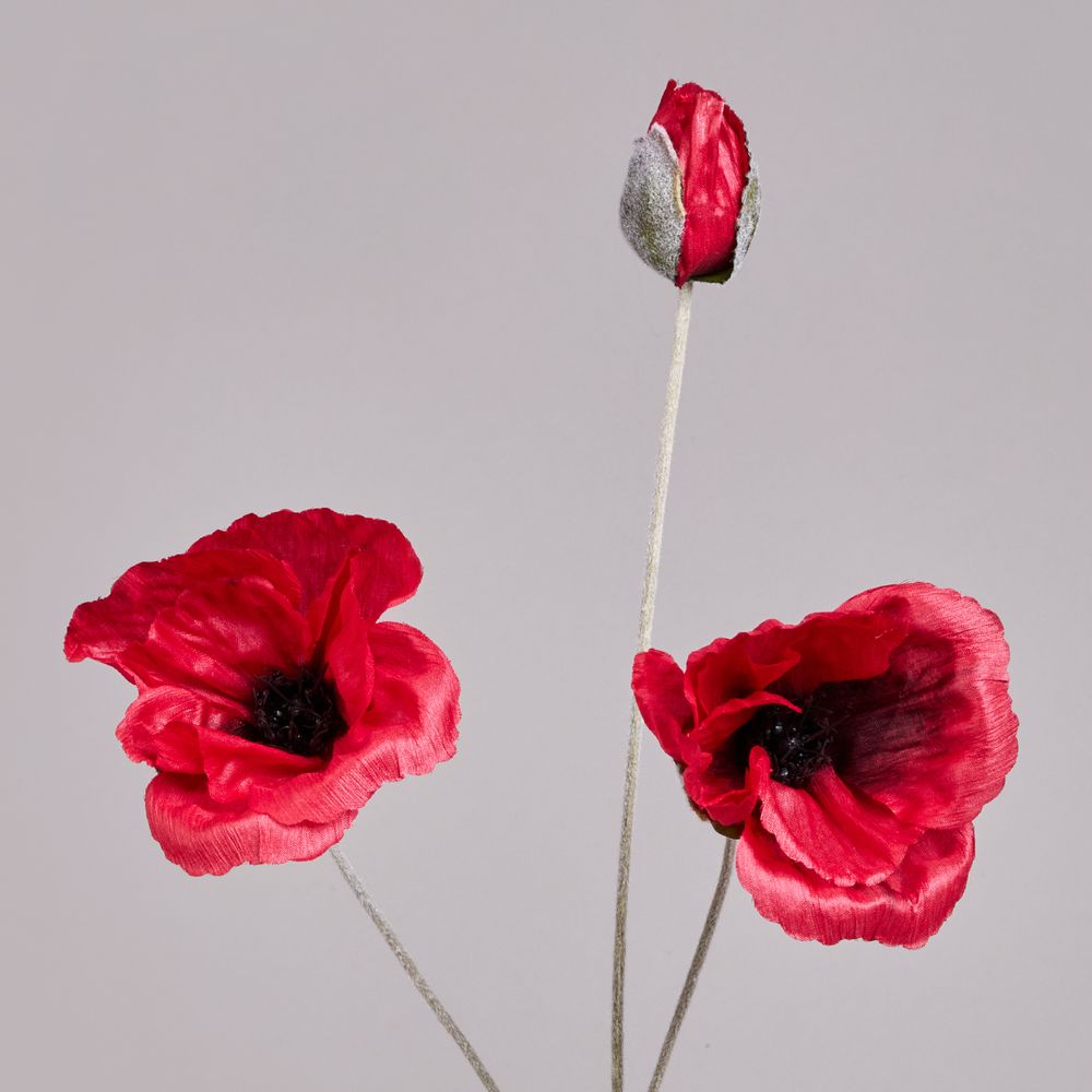 ЦВЕТОК ИСКУССТВЕННЫЙ "МАК" ВЫСОТА=50СМ. (МАЛ=24 ШТ/КОР=96ШТ.)