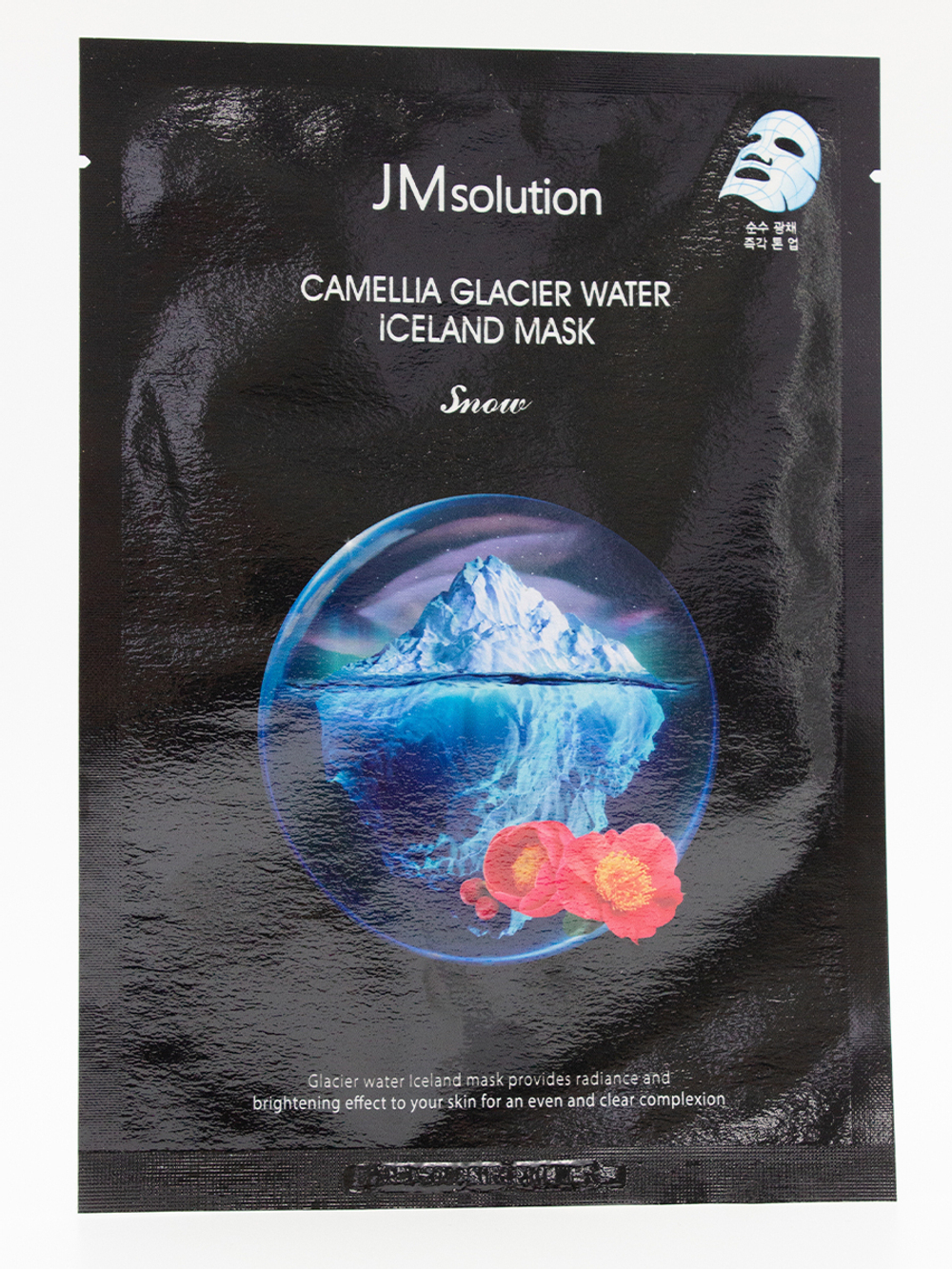 JMSOLUTION - МАСКА ТКАНЕВАЯ ДЛЯ ЛИЦА С ЭКСТРАКТОМ КАМЕЛИИ CAMELLIA GLACIER WATER ICELAND MASK SNOW, 30 МЛ