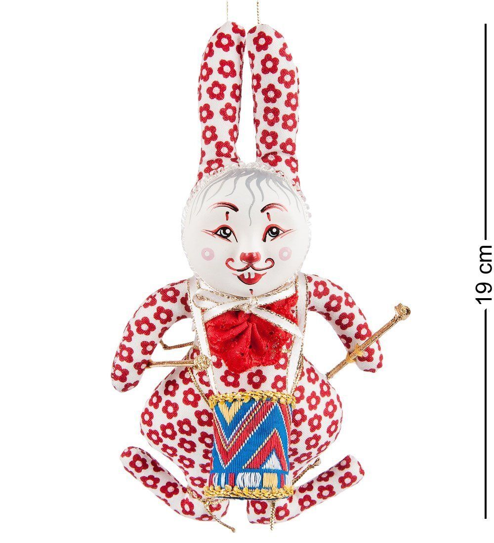 РусКукла RK-467/1 Кукла подвесная «Кролик с барабаном»