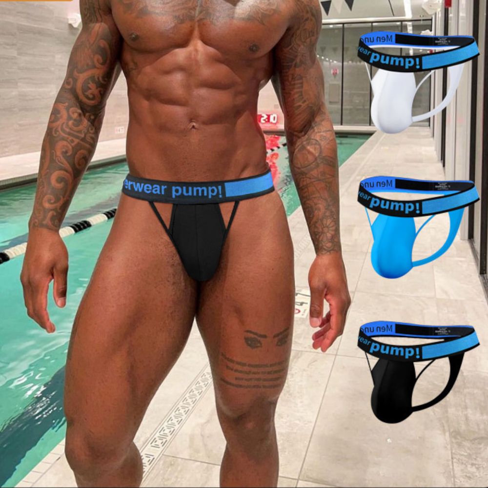 Мужские трусы стринги черные PUMP! MP259-2