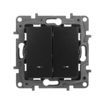 Переключатель 2х-клавишный с подсветкой/индикацией 10А 250В антрацит ETIKA Legrand