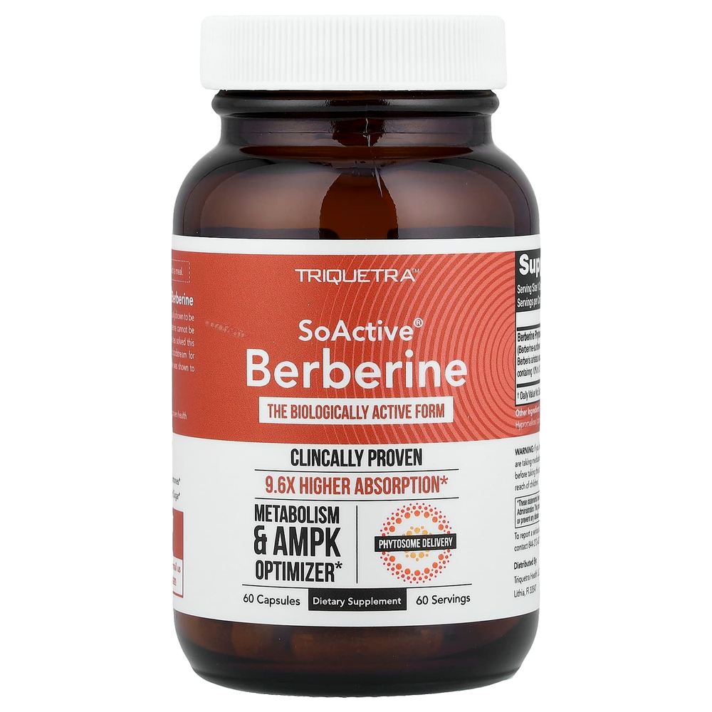 Triquetra Health, SoActive®, берберин, 60 капсул