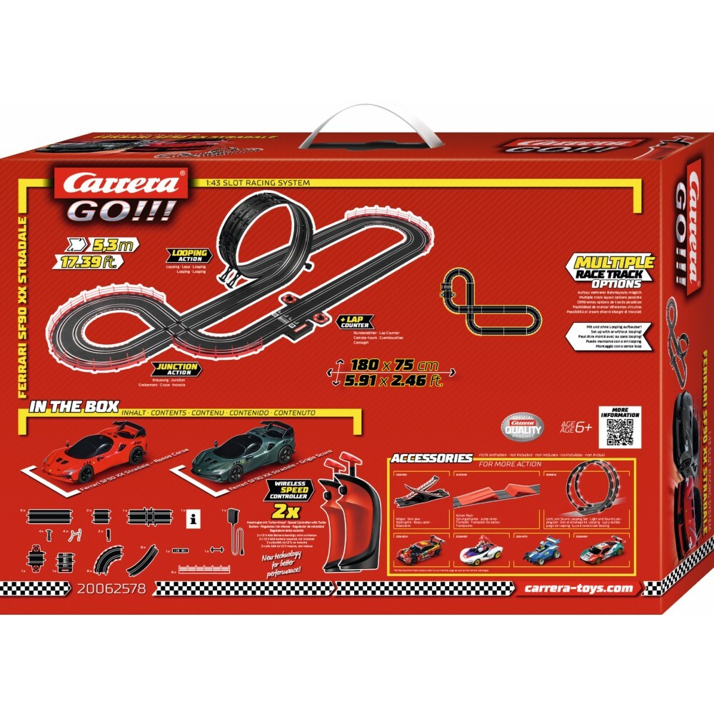 Carrera GO!!!/ Автотрек 5,3 м Ferrari SF90 XX Stradale + 2 машины/ 62578