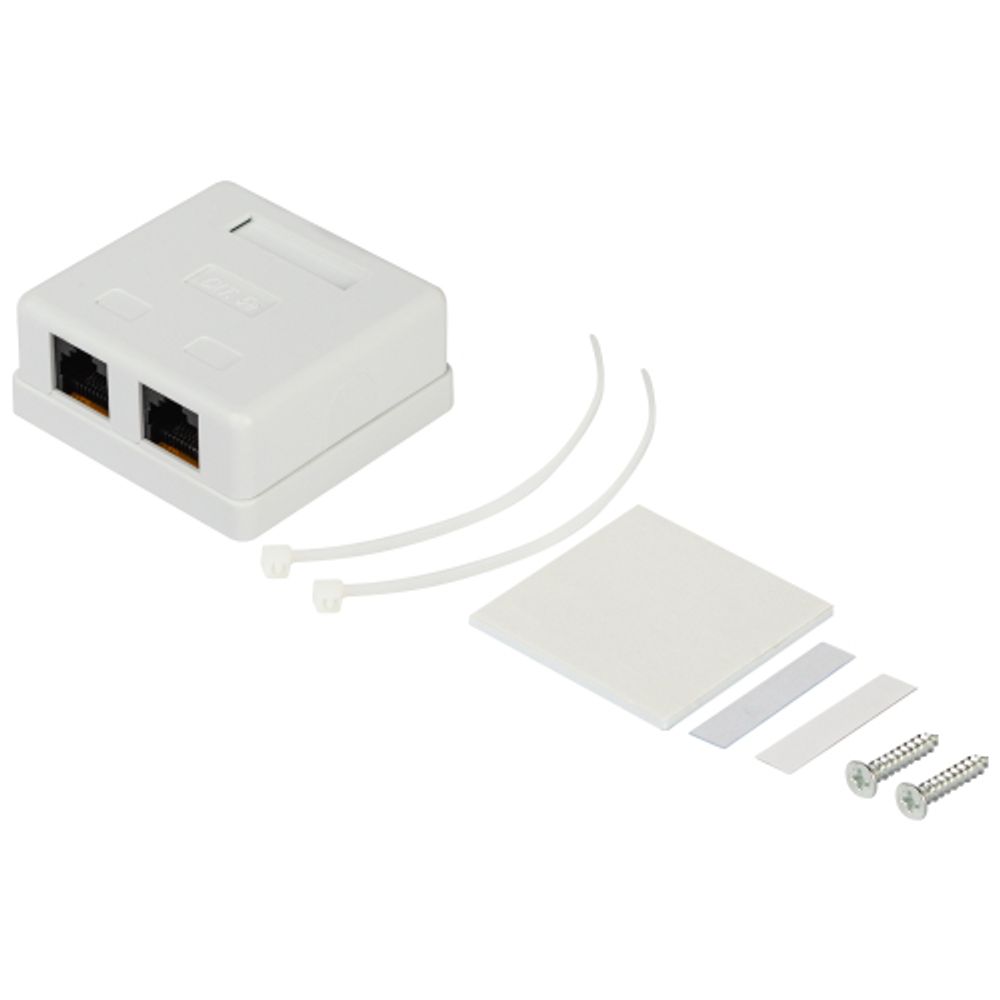 Компьютерная розетка ЭРА RJ-45 категория 5е неэкранированная 2-порта упаковка 30 шт