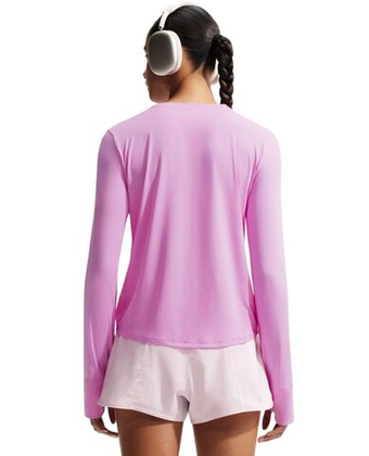 Женская теннисная футболка с длинным рукавом Nike One Classic Dri-Fit Long-Sleeve - light magenta/white