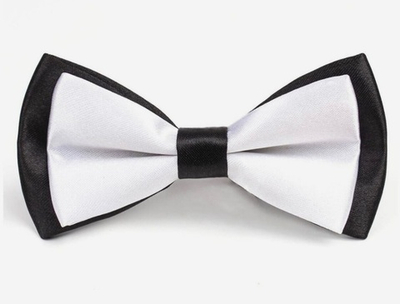Бабочка галстук для мальчика черная белая черно-белая в садик школьная на утренник праздничная на праздник классика