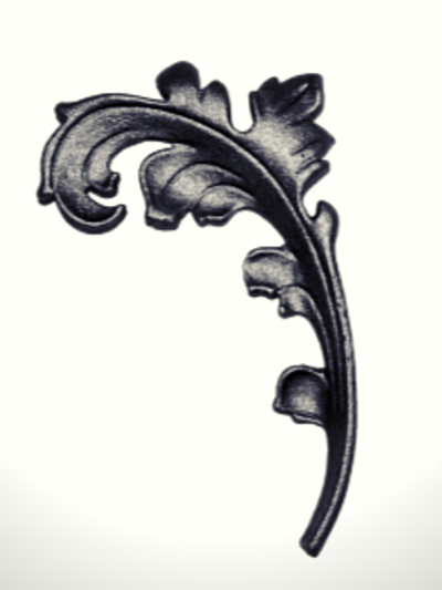 Литой кованый лист 220х145 Правый