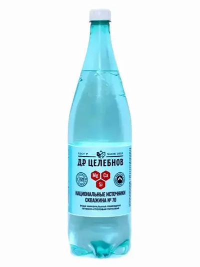 Вода газированная Д.Р. Целебнов минеральная лечебно столовая газированная, 1,5 л