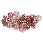 Набор шаров "Winter magic" 6 см + 4 см (24 предмета), Розовое золото (Серпантин)