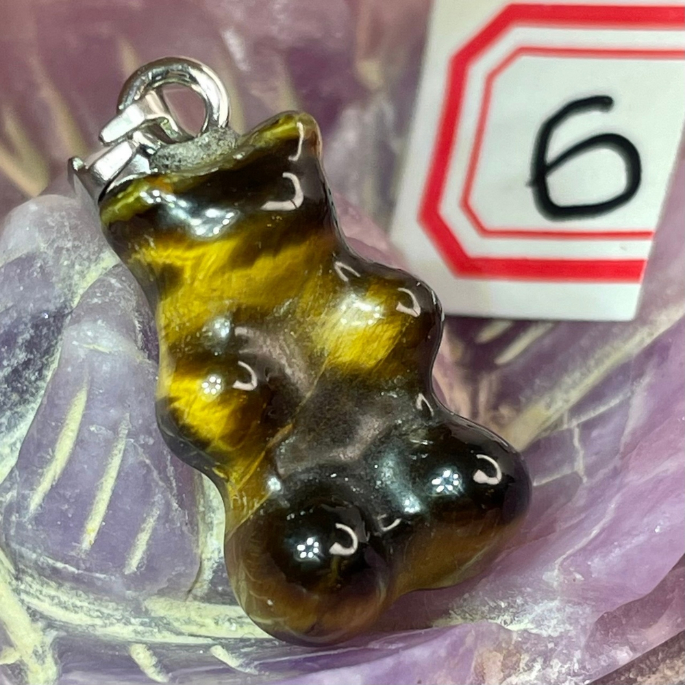 36941 Тигровый глаз Кулон Мишка 10*17мм