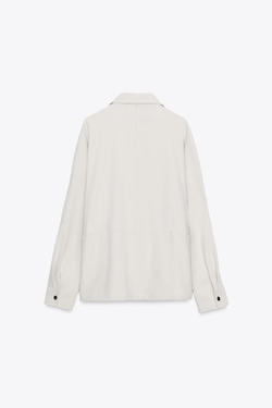 ZARA КУРТКА С КАРМАНАМИ И РЕГУЛИРУЕМОЙ ТАЛИЕЙ, ЭКРЮ