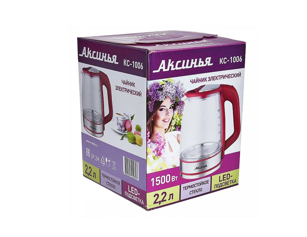 Чайник Аксинья КС-1006 стекло