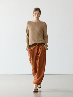 Massimo Dutti Свободные брюки с завязками, оранжевый