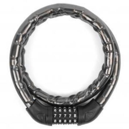 Замок велосипедный кодовый 18*1000мм, черный тросик,  Vinca Sport VS 8364 black