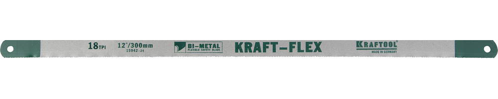 Биметаллическое гибкое полотно по металлу KRAFTOOL 18 TPI, быстрый рез, 300 мм, волнообразная разводка, 10 шт, Alligator-18