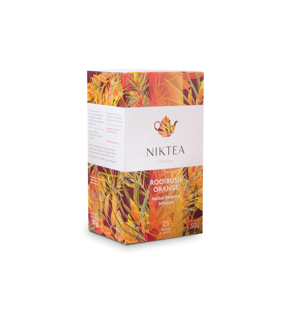 Niktea Rooibush Orange / Ройбуш Оранж, чай травяной в пакетиках, 2 x 25 шт.