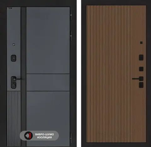 Входная металлическая дверь Лабиринт Evolab (Эволаб) Velluto Oscuro 29 Хомс Дуб кантри темный