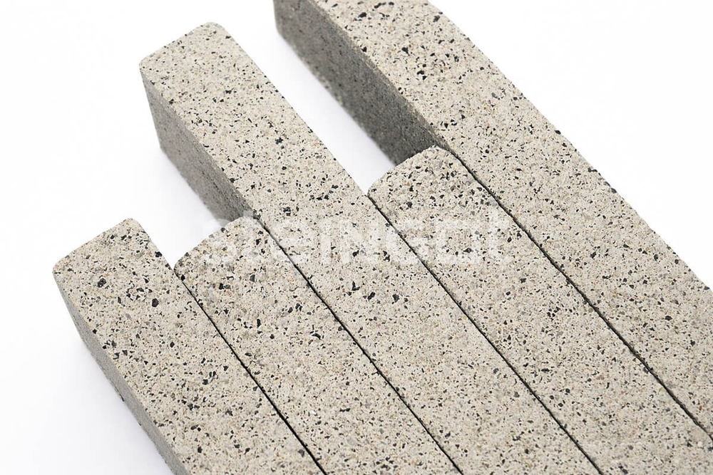 Ригельный кирпич Белый гранит (Bianco Nero) (частичный прокрас) 70 мм