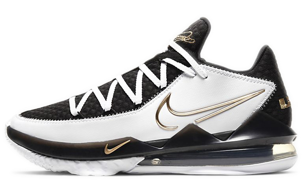 Nike Lebron 17 Low EP James 17 Low Cut Air Max/React actual Combat Basketball shoes men's black and white Gold domestic version