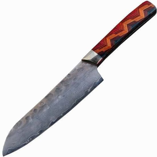 Кухонный нож Santa Fe SF/DKD39HM с клинком из стали Damascus, рукоять дерево