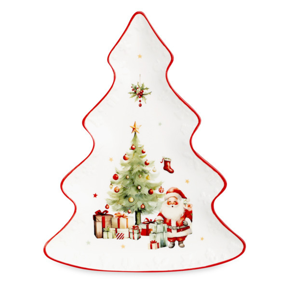 Блюдо-ель 26см Decor de table Рождественский винтаж фарфор