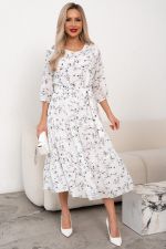 Платье Хелен (белый/синий принт) Р11-2075/11 Nikol