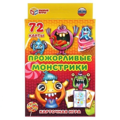 Настольная игра "Прожорливые монстрики", 72 кар. (Умные игры)