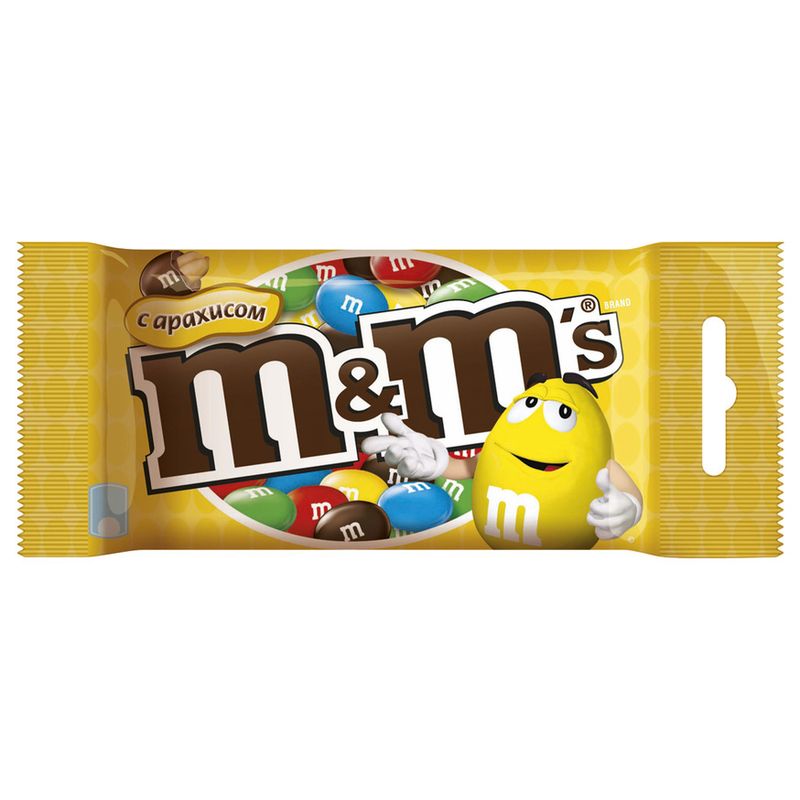 Драже M&M’s шоколадное арахис 45 гр/пач 32 пач/кор