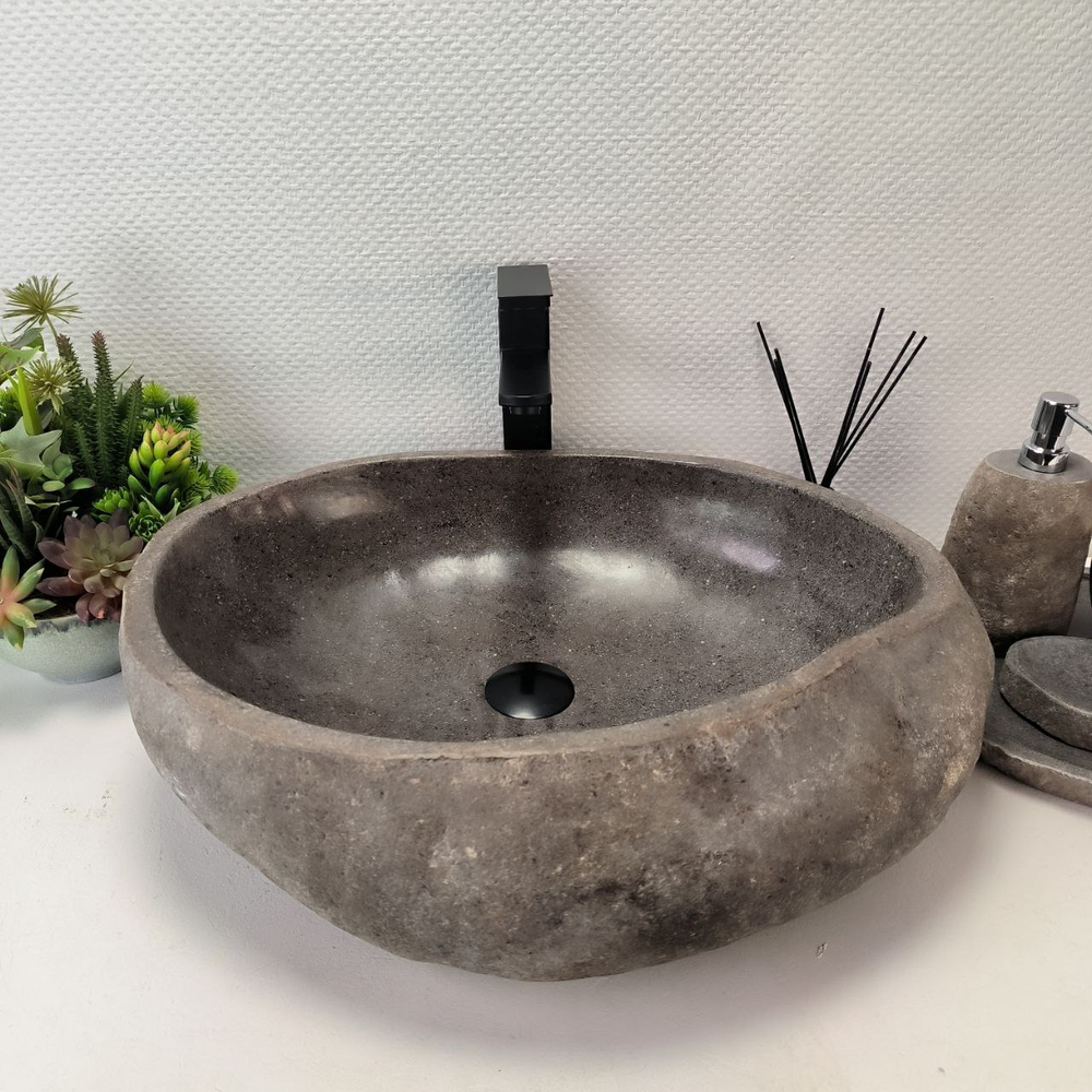 Раковина из речного камня RS-63442 (57*46*16) 0123
