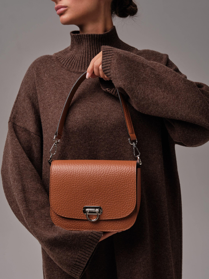 Сумка кожаная Azaro 30741 коричневый камень