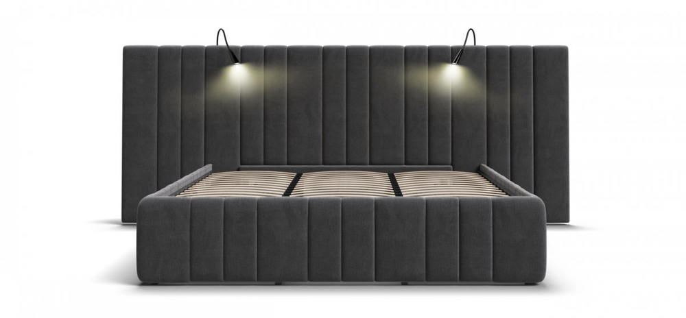 Кровать BOSS INFINITY 180*200 велюр Monolit серая