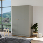 Шкаф для одежды, 120х55х175, Марм, распашной, в прихожую, со штангой и полкой, серый, Dipriz