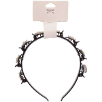 Ободок для волос «ФАНТЭН», жемчужинки, цвет чёрный, 1.5см (Стикер на вложение 12шт)