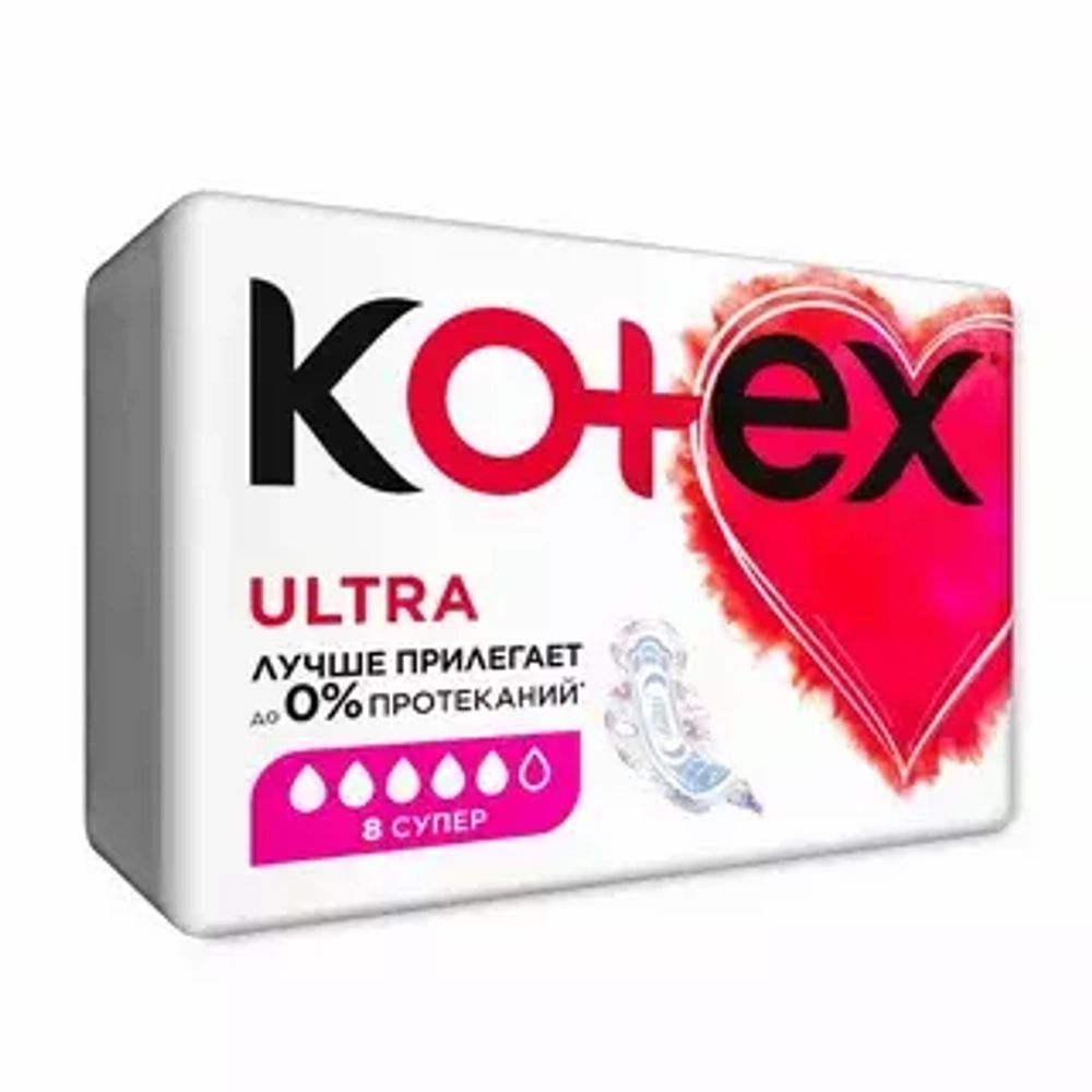 КОТЕКС/KOTEX Прокладки ULTRA СУПЕР 8шт 5 капель*10