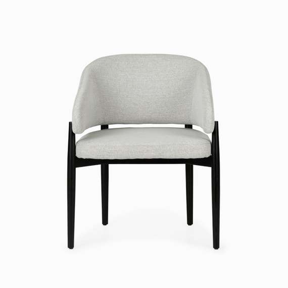 Обеденный стул Jeff, серая ткань, черные ножки