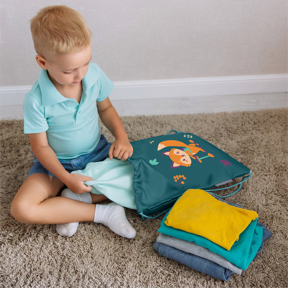 Мешок в садик 33х40, Лисенок (зеленый)