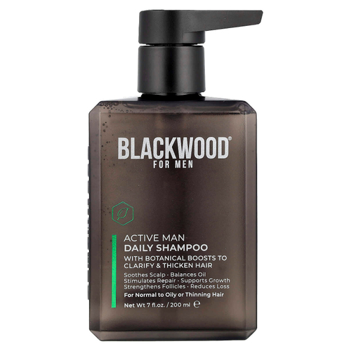 Blackwood For Men, Active Man Daily, шампунь для нормальных, жирных или истонченных волос, 200 мл (7 жидк. Унций)