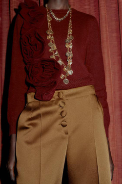 ZARA АТЛАСНЫЕ ШИРОКИЕ БРЮКИ, КАРАМЕЛЬНЫЙ