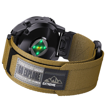 Нейлоновый ремешок 26 мм для Garmin (циферблат 51мм) QuickFit на липучке (Бронзовый)