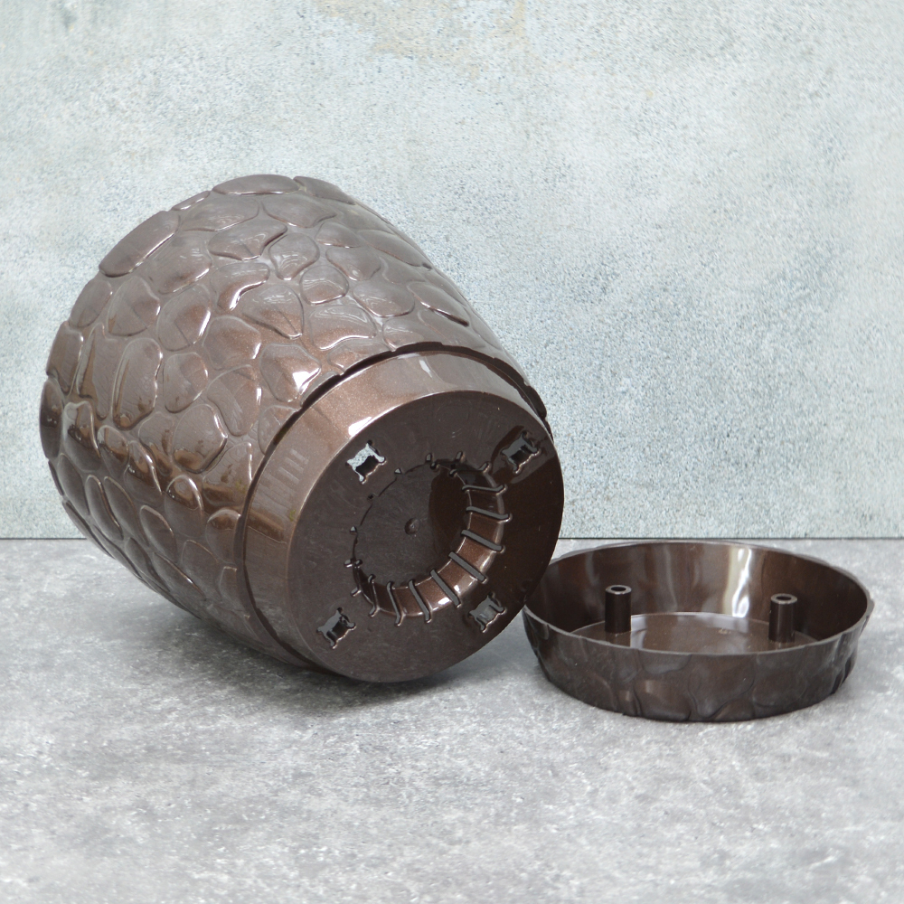 Кашпо Камешки 8л №4 шоколадный